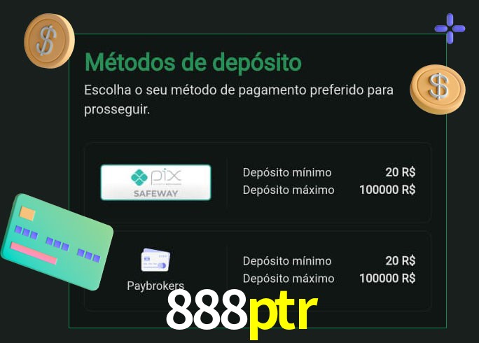 O cassino 888ptr oferece uma grande variedade de métodos de pagamento